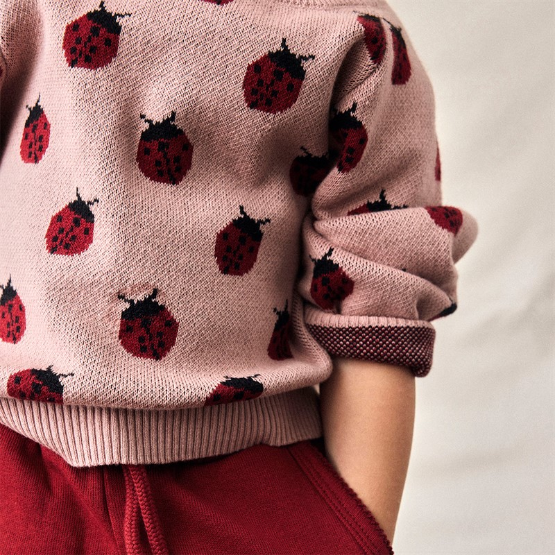 Lil' Atelier Lulio dzianinowy sweter dla dziewczynki kolor Misty Rose