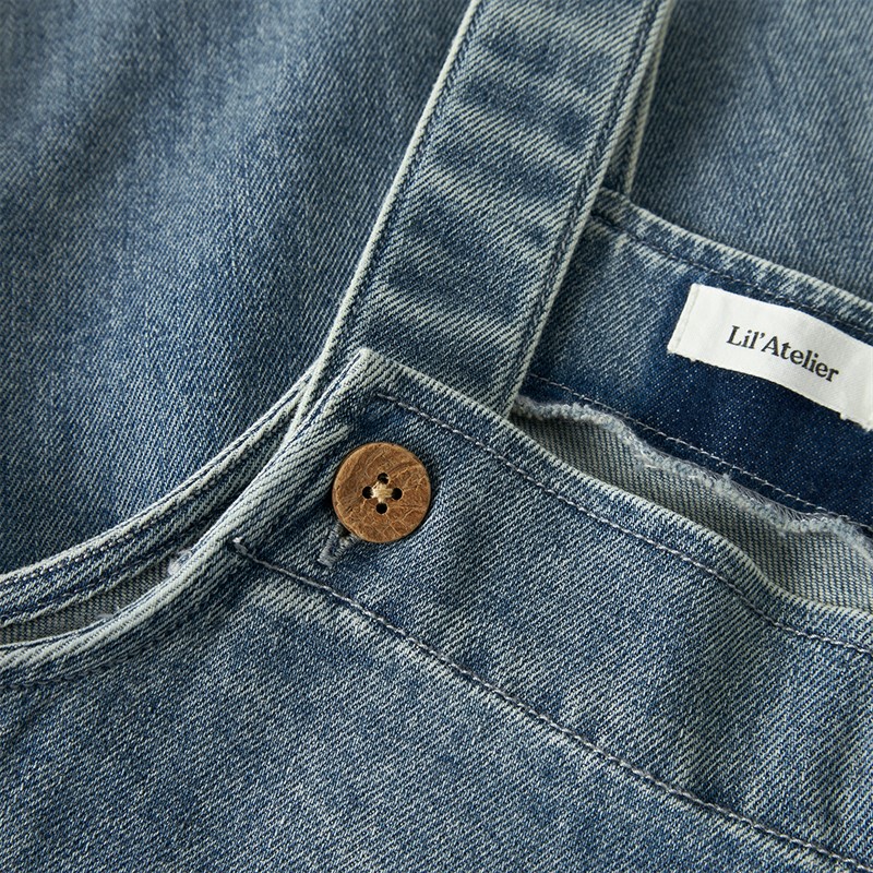 Lil' Atelier Overalls Damla dla dziewczynki kolor Medium Blue Denim