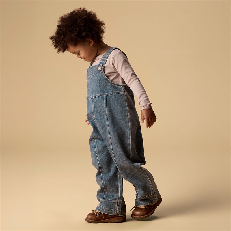 Lil' Atelier Overalls Damla dla dziewczynki kolor Medium Blue Denim