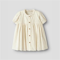 Lil' Atelier Mädchen Flores Kurzarm Kleid Coconut Milk