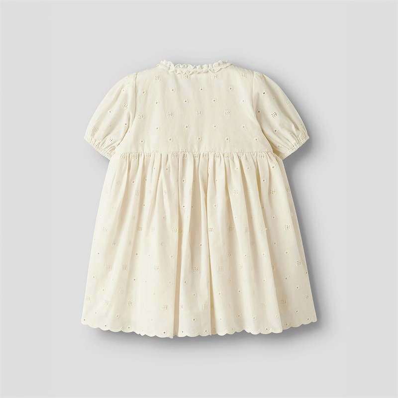 Lil' Atelier Piger Flores Kortærmet Kjole Coconut Milk