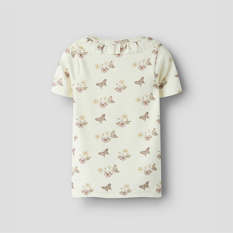 Lil' Atelier Piger Layo Kortærmet T-shirt Coconut Milk