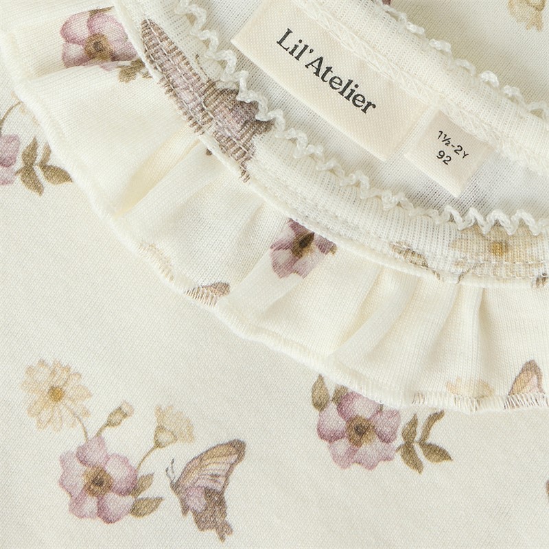 Lil' Atelier Piger Layo Kortærmet T-shirt Coconut Milk