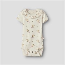 Lil' Atelier Piger Gayo Kortærmet Bodystocking Coconut Milk