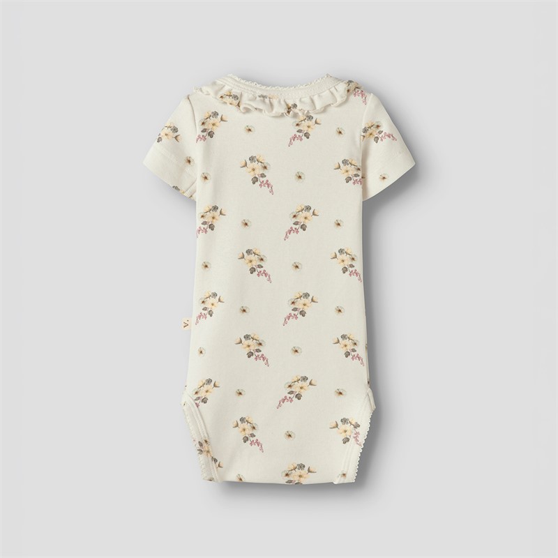 Lil' Atelier Piger Gayo Kortærmet Bodystocking Coconut Milk