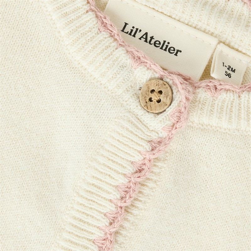 Lil' Atelier Piger Saran Strikket Cardigan Turtledove