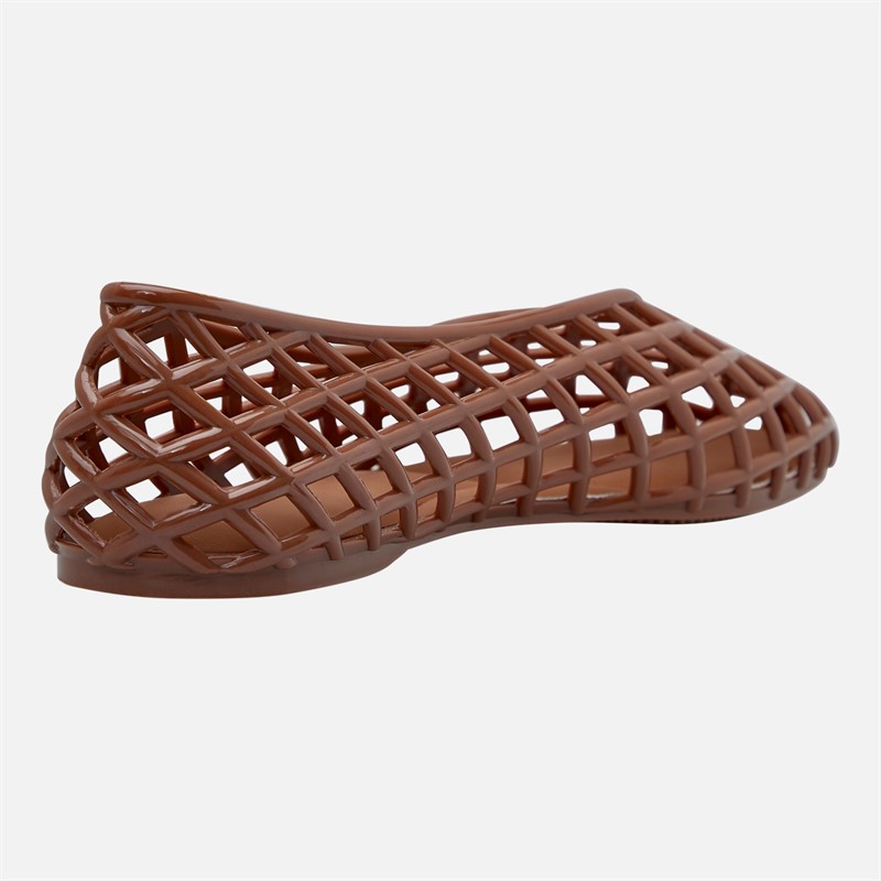 SEQWL Womens Jelly Ballerina Flats Brown