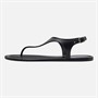 SEQWL Womens Jelly Thong Flat Sandals Black