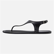 SEQWL Womens Jelly Thong Flat Sandals Black
