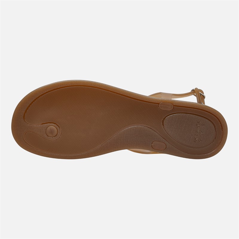SEQWL Womens Jelly Thong Flat Sandals Coffee