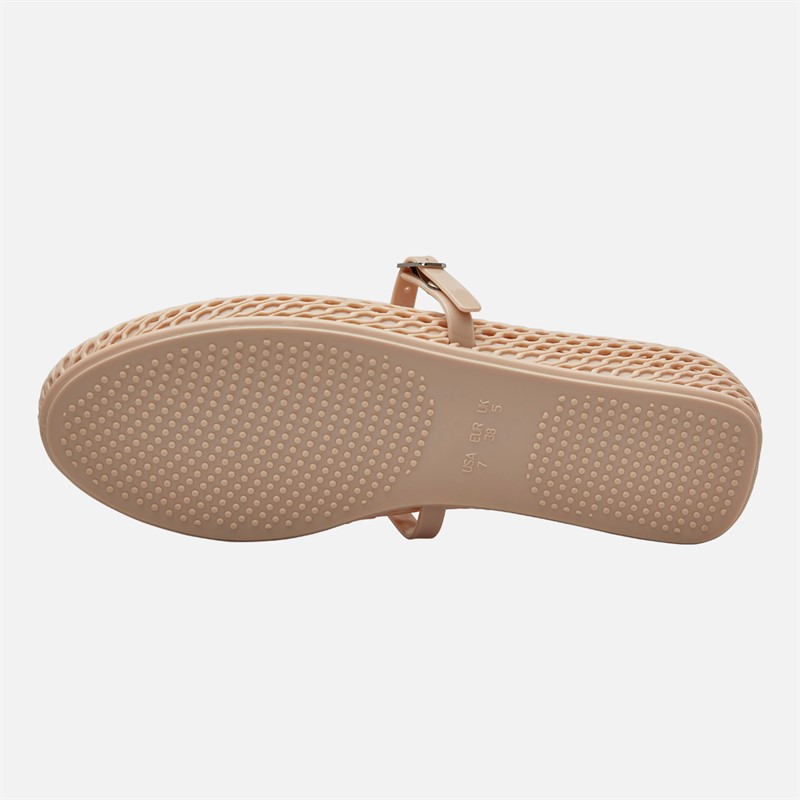 SEQWL Womens Jelly Mary Jane Flats Nude