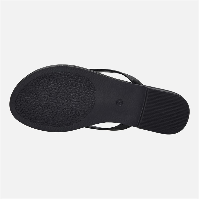 SEQWL Womens Flip Flops Black
