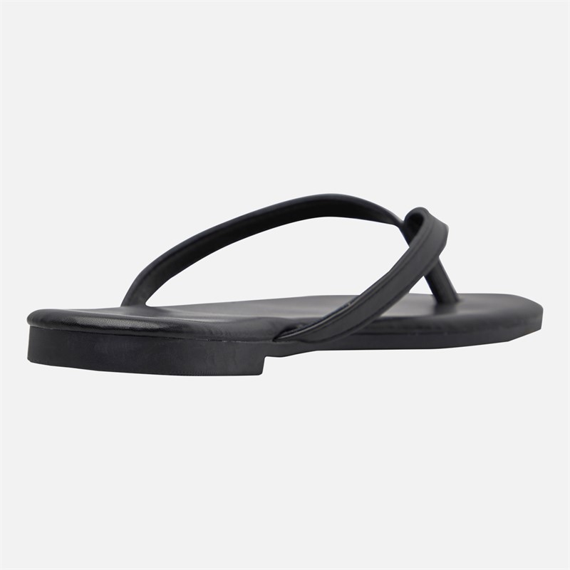 SEQWL Womens Flip Flops Black