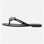 SEQWL Womens Jelly Bow Flip Flops Black