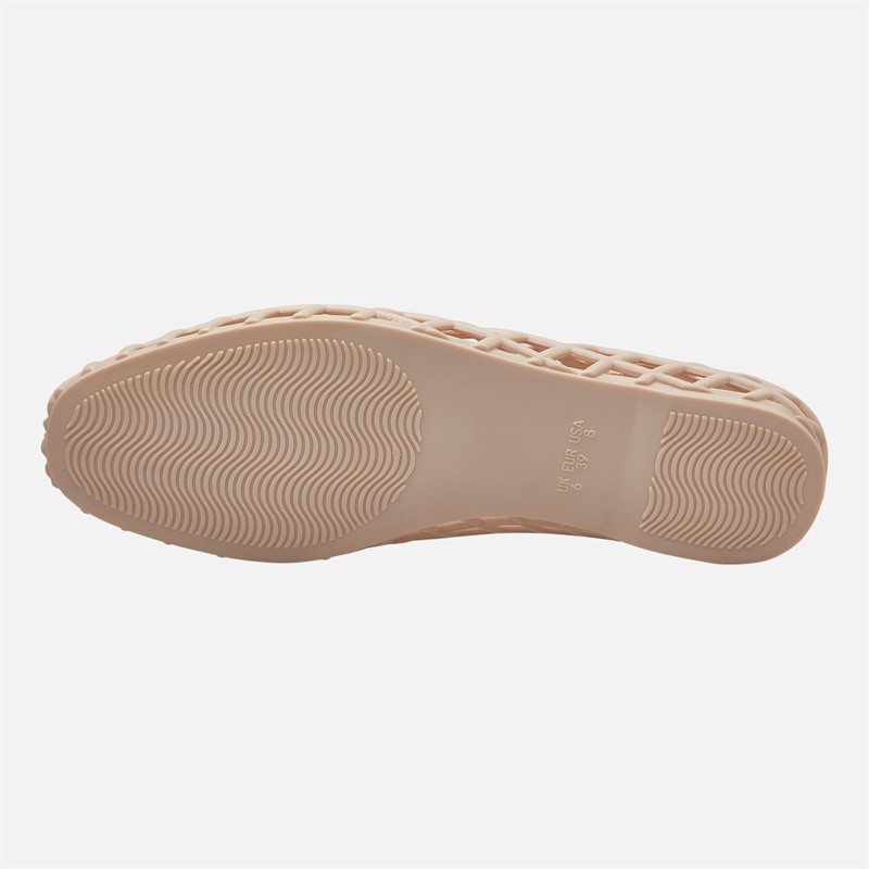 SEQWL Womens Jelly Ballerina Flats Beige