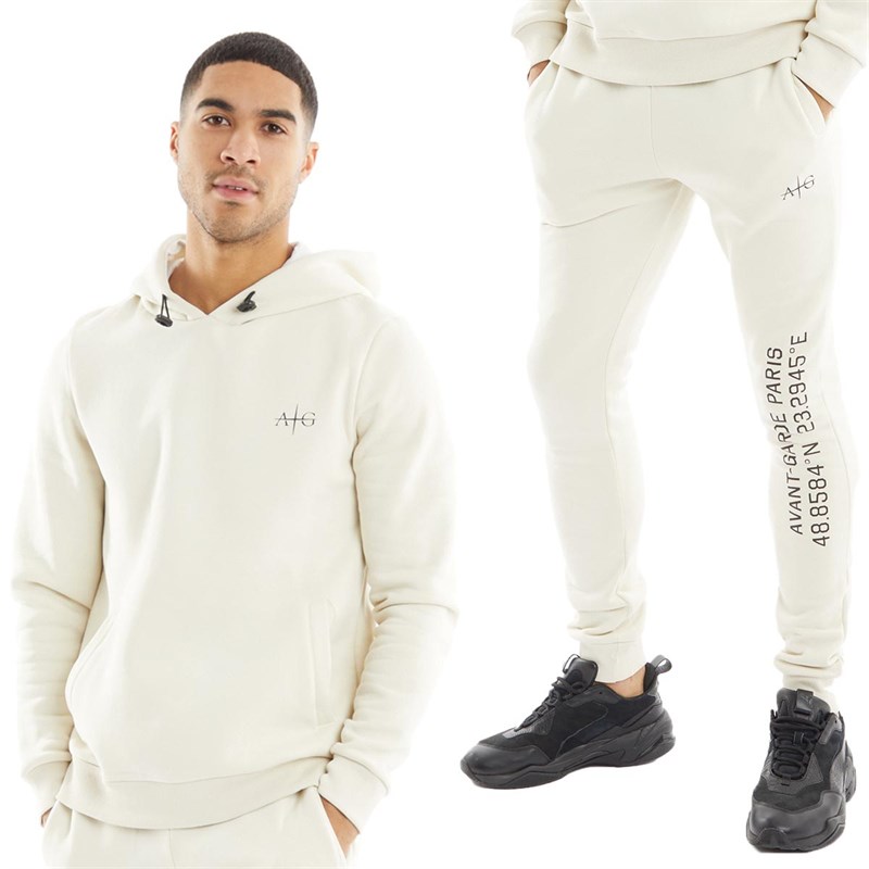 Avant Garde Mens Grid Tracksuit Ecru