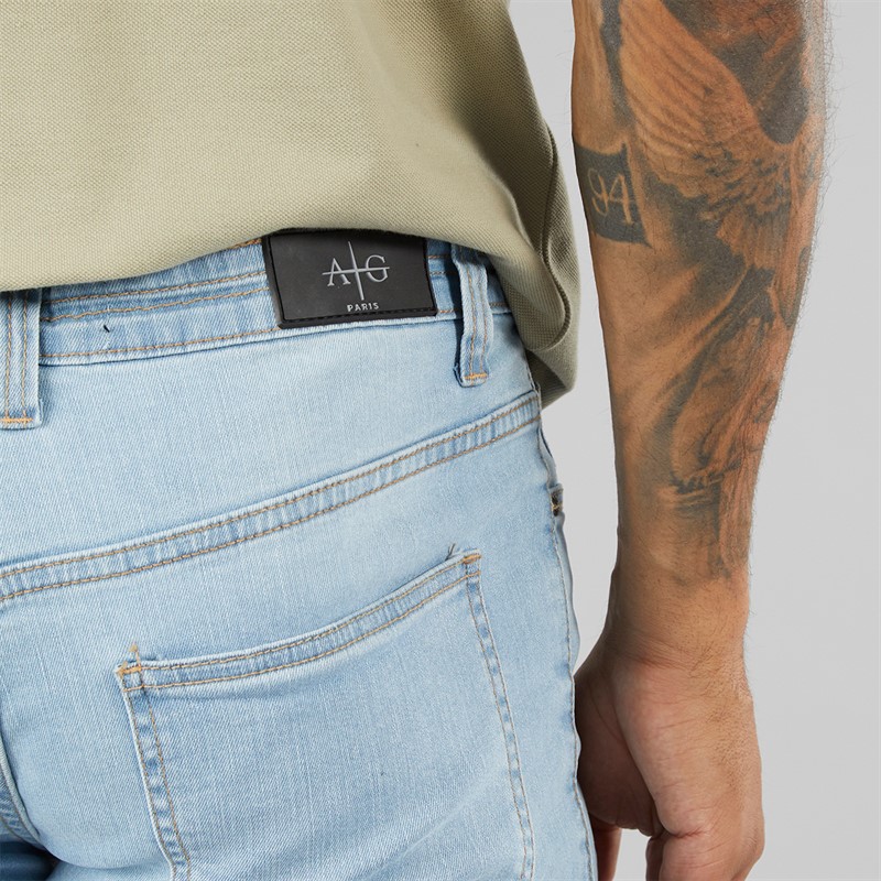 Avant Garde Mens Staple Skinny Stretch Jeans Light Blue