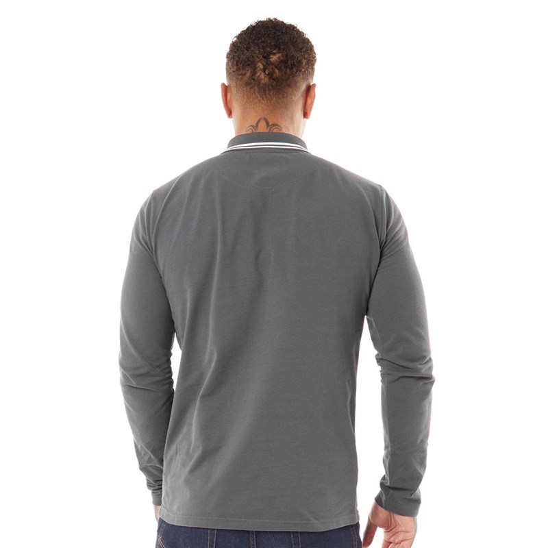 Avant Garde Mens Relate Long Sleeve Polo Charcoal