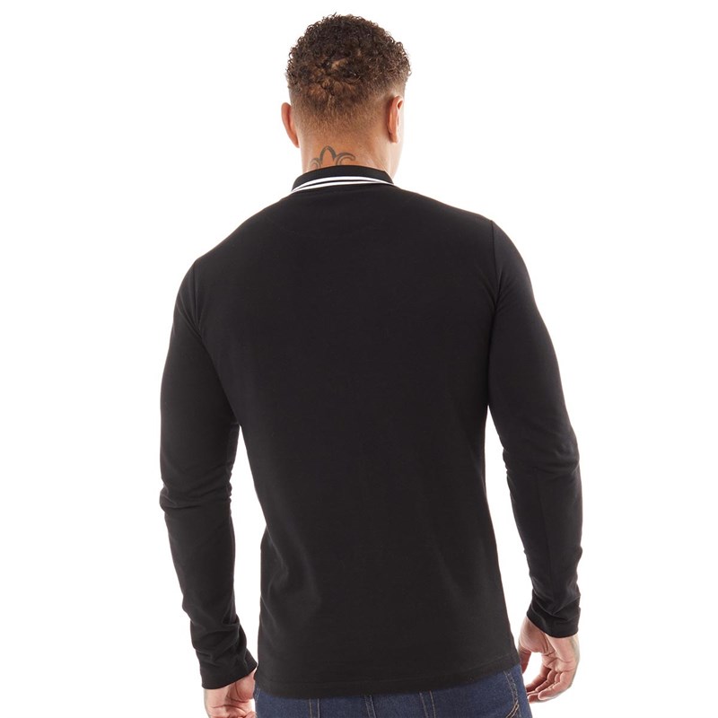 Avant Garde Mens Relate Long Sleeve Polo Black