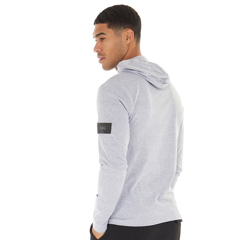 Avant Garde Mens Collusive Hooded Top Light Grey Melange