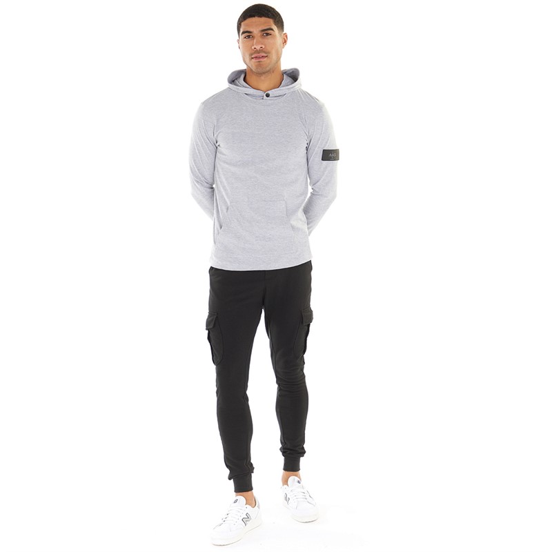 Avant Garde Mens Collusive Hooded Top Light Grey Melange