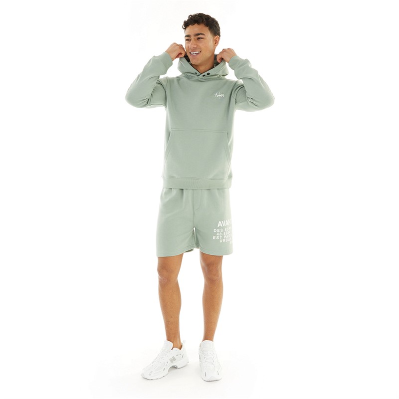 Avant Garde Mens Digits Hoodie And Shorts Twinset Mint