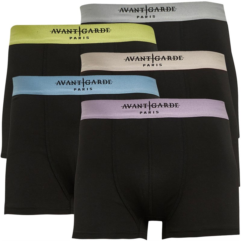 Avant Garde Mens Neutral Five Pack Boxers Black