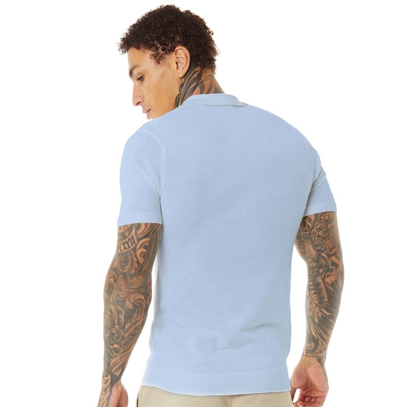 Avant Garde Mens Senza Kniited Polo Forever Blue