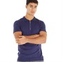 Avant Garde Mens Harrison Knitted Zip Polo Navy