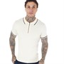 Avant Garde Mens Cayton Kniited Zip Polo Nimbus Cloud