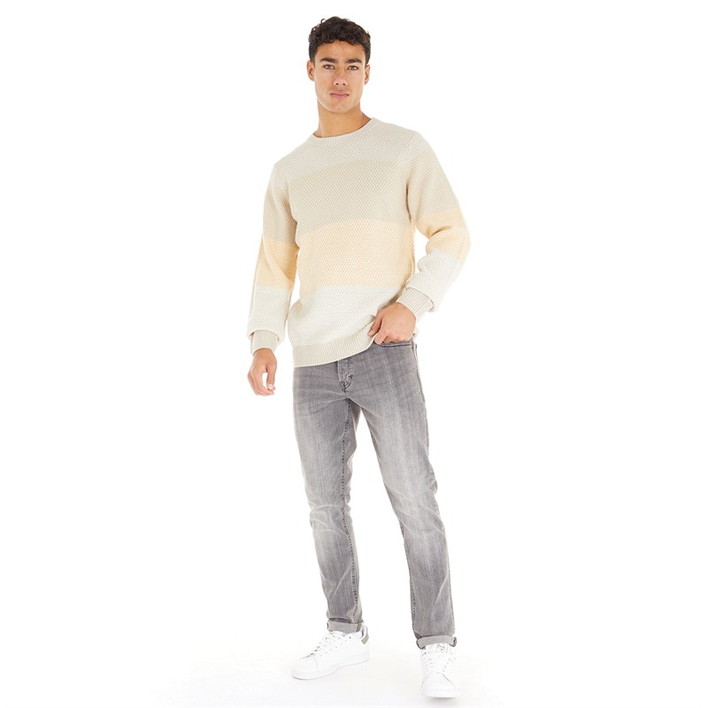 Avant Garde Mens Cameron Crew Neck Jumper Ecru