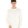 Avant Garde Herre Cable Crew Neck Trøje Ecru