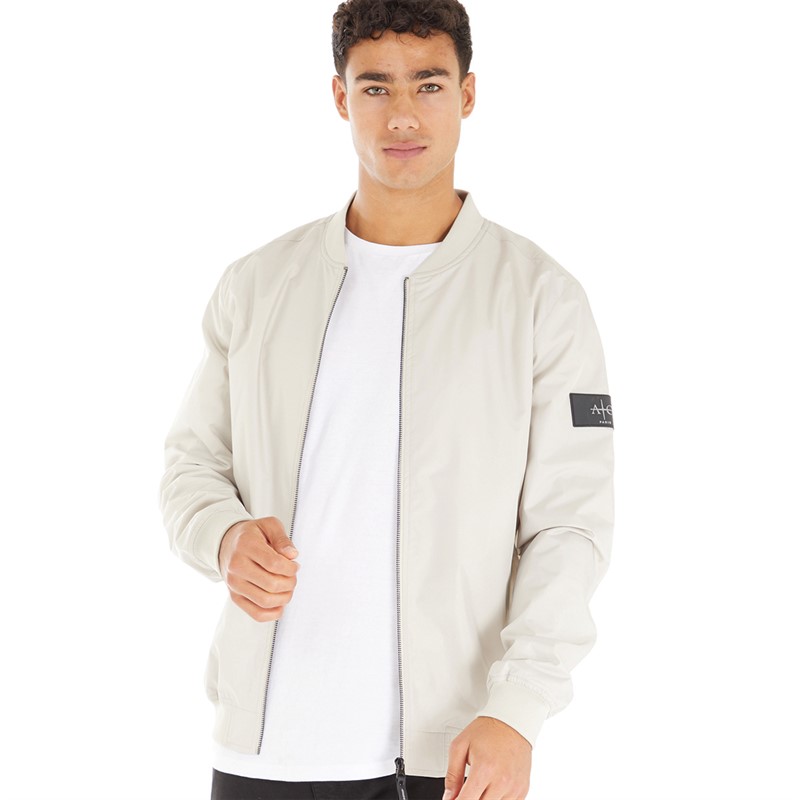 Mens white bomber sale