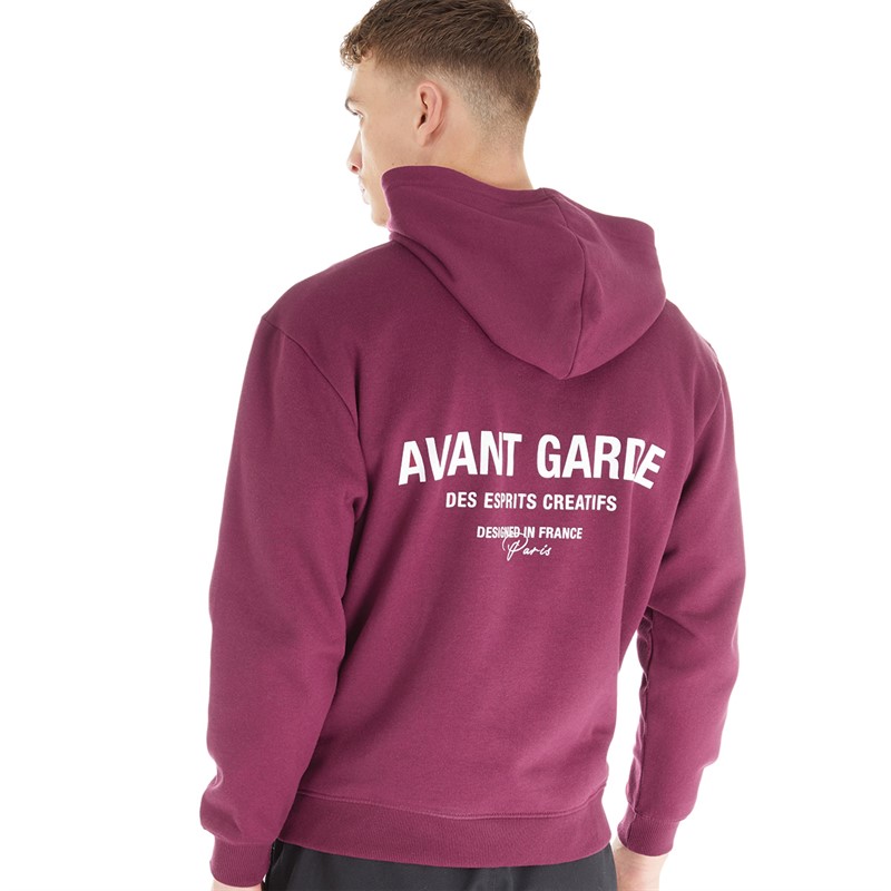 Avant Garde Mens Creatives Hoodie Burgundy