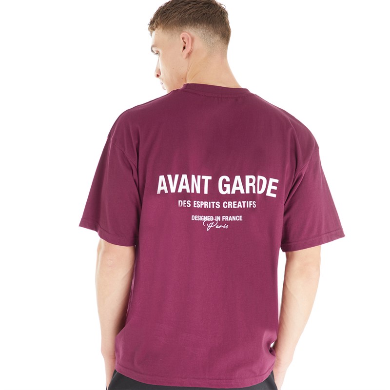 Avant Garde Mens Creatives T-Shirt Burgundy