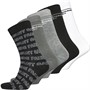 Avant Garde Mens Lines Five Pack Dress Socks White/Light Grey/Black/Black Monogram/Slate