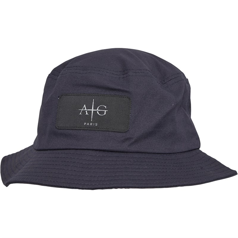 Avant Garde Mens Hyer Cotton Badge Bucket Hat Navy