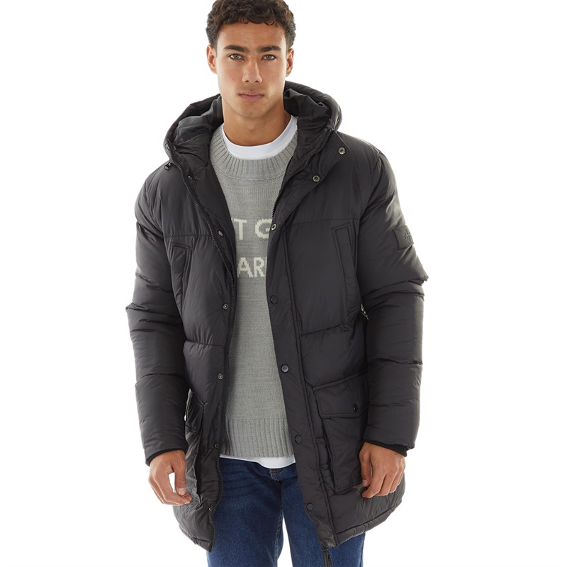 Avant Garde Mens Tabor Longline Puffer Jacket Black