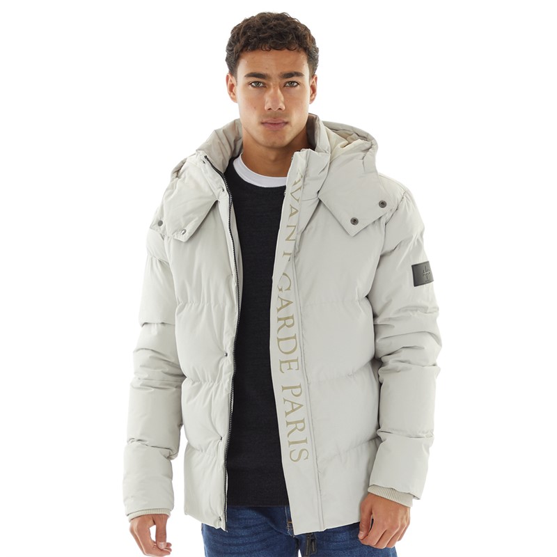 Mens light grey puffer jacket on sale