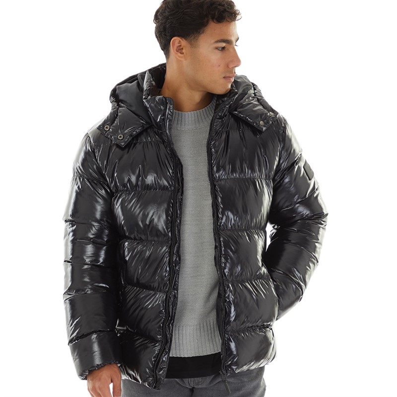 Buy Avant Garde Mens Ammercy High Shine Puffer Jacket Black