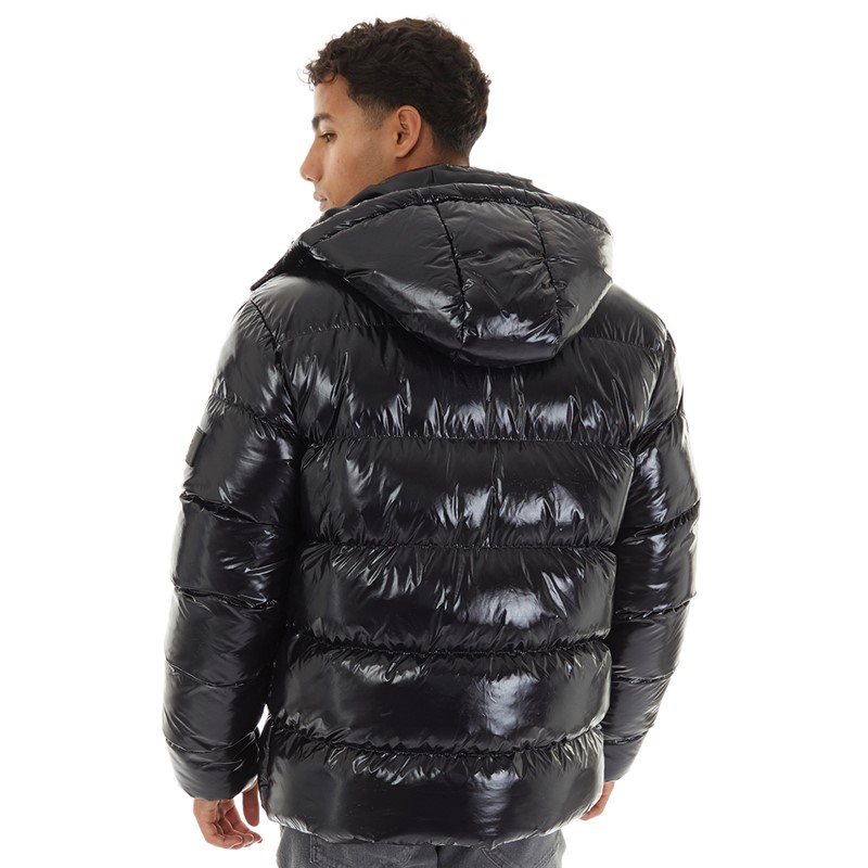 Avant Garde Mens Ammercy High Shine Puffer Jacket Black