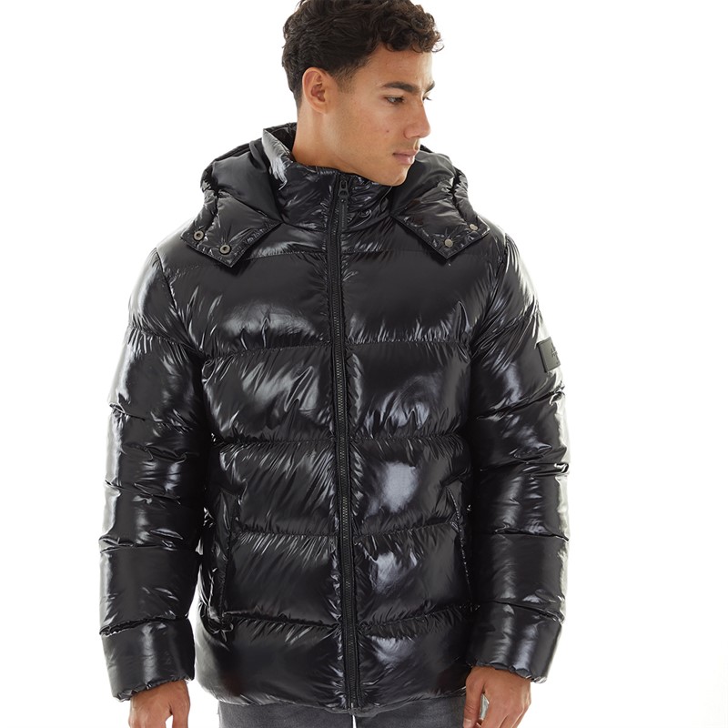 Buy Avant Garde Mens Ammercy High Shine Puffer Jacket Black