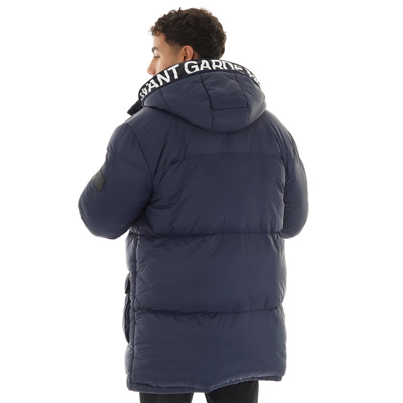 Avant Garde Mens Tabor Longline Puffer Jacket Navy