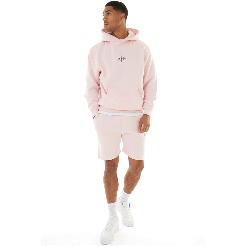 Pink hoodie and shorts set sale