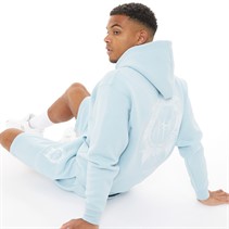 Avant Garde Mens Fausser Hoodie And Shorts Set Skyblue