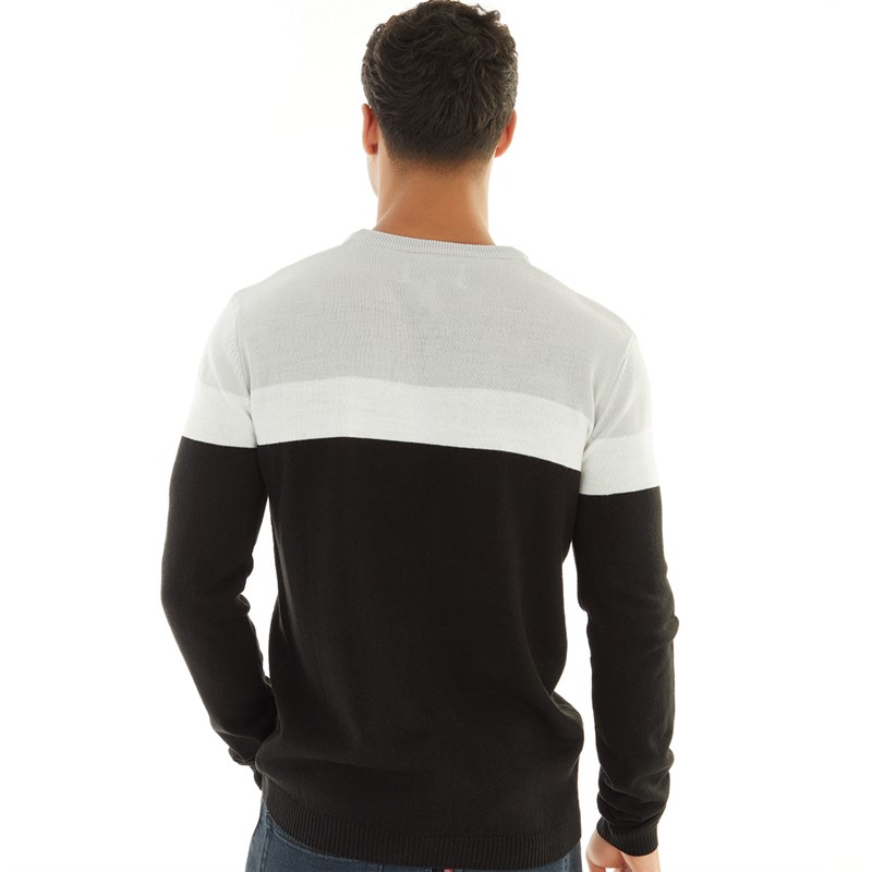 Avant Garde Mens Hanna Block Crew Neck Jumper Silver/Black