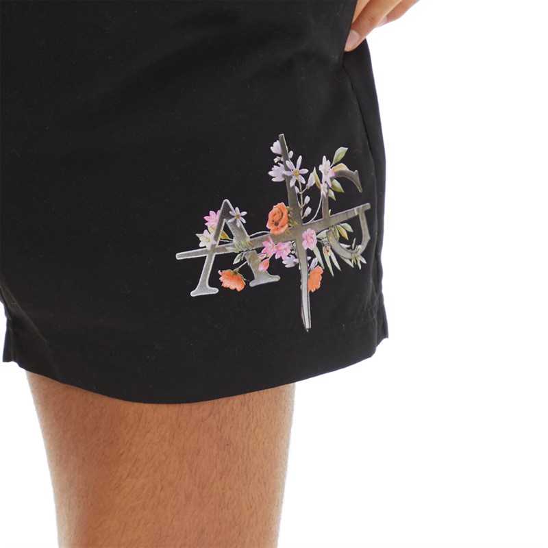 Avant Garde Mens Floris Swim Shorts Black