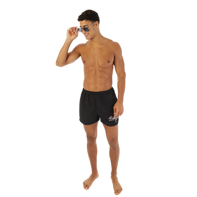 Avant Garde Mens Floris Swim Shorts Black