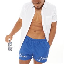 Avant Garde Mens Script Swim Shorts Royal Blue