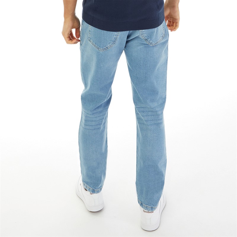 Avant Garde Mens Harlow Regular Fit Stretch Jeans Midwash